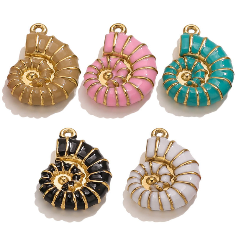 Stainless Steel Conch Necklace Pendant Multi-Shape Pendant DIY Necklace Earring Accessories