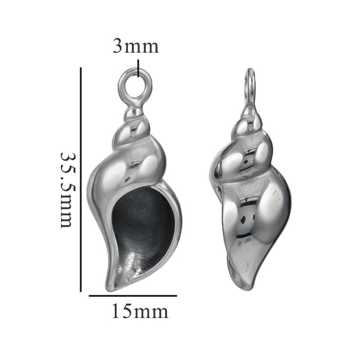 3D Stainless Steel Shell Pendant Conch Ocean Series Bracelet Necklace Material Titanium Steel DIY Jewelry Accessories Factory