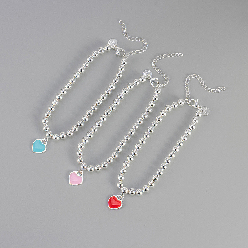 Heart-shaped Bracelet for Women Simple Elegant Versatile Fresh Style Pearl Daily Fashion Round Bead Chain High-end Feel