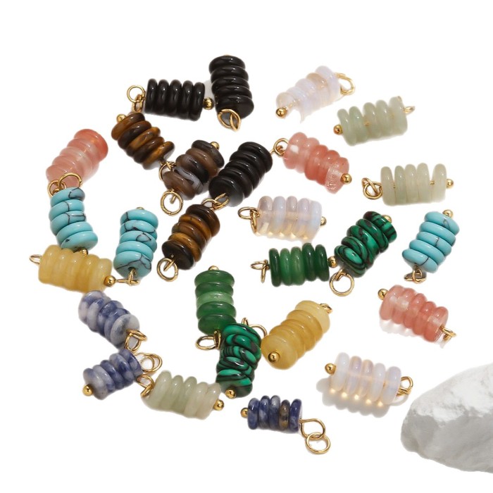Stainless Steel Tiger Eye Stone Natural Stone Beads DIY Jewelry Handmade Beading Needle Earrings Bracelet Jewelry Acc...