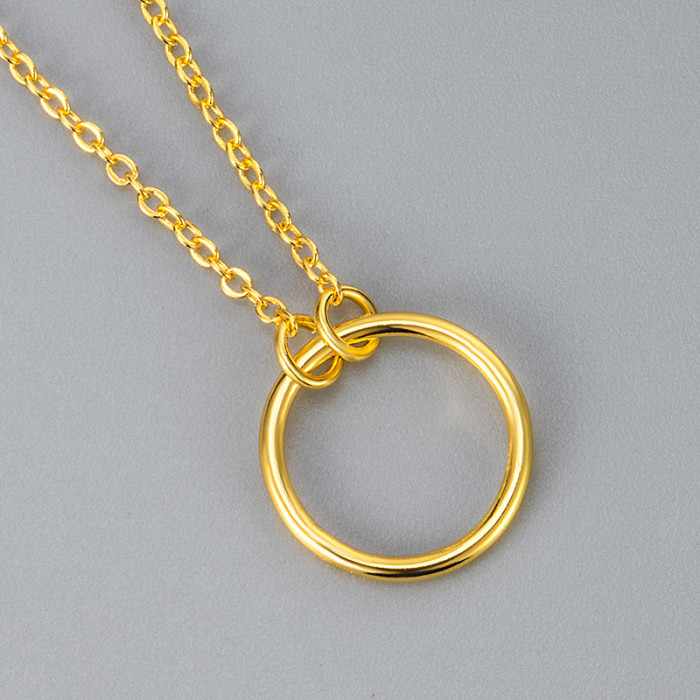Fashionable High-End Spliced Circle Necklace for Women, Simple and Exquisite Versatile Collarbone Chain, Minimalist Style, Unique and Elegant Choker