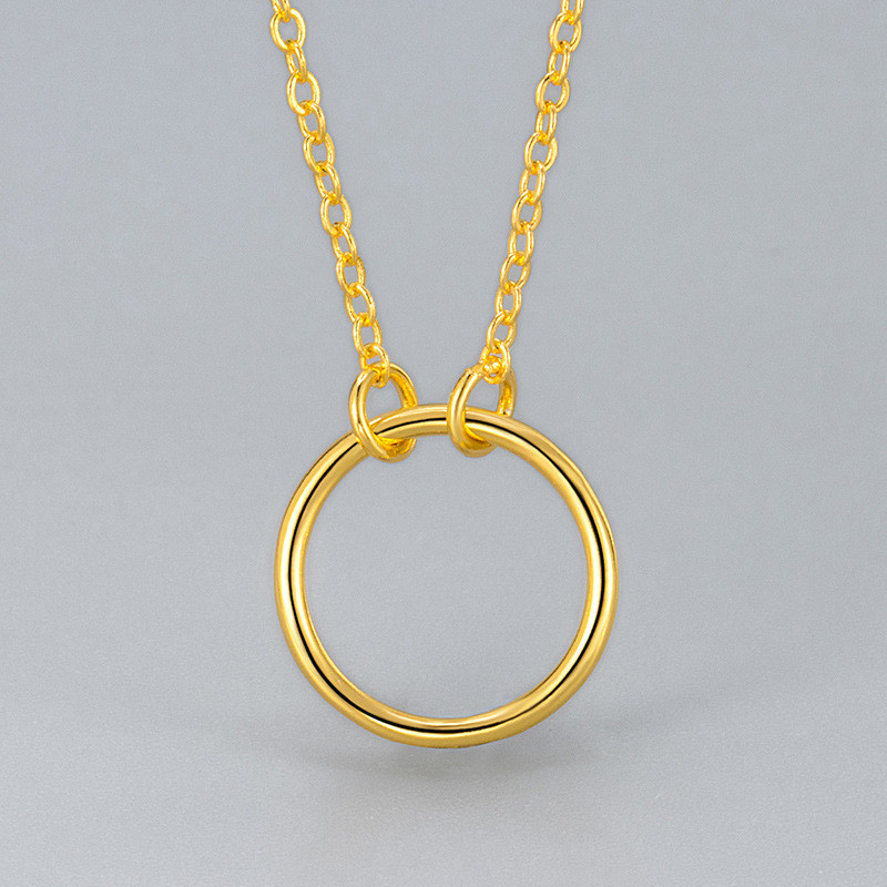 Fashionable High-End Spliced Circle Necklace for Women, Simple and Exquisite Versatile Collarbone Chain, Minimalist Style, Unique and Elegant Choker