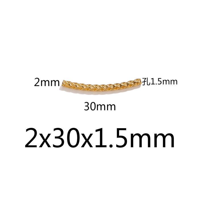 Stainless Steel Faceted Threaded Bend Tube Titanium Steel Embossed Color Retention DIY Tube Bead Making Bracelet Necklace Jewelry Accessories