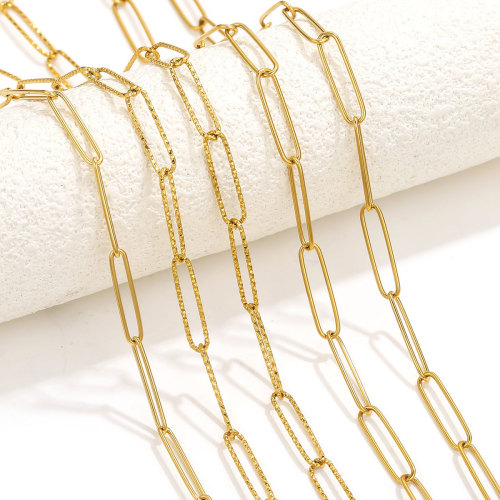 Stainless Steel PVD Gold Plated Gold Extra Long Cross Chain Chain DIY Necklace Bracelet Jewelry Accessories Chain Wholesale