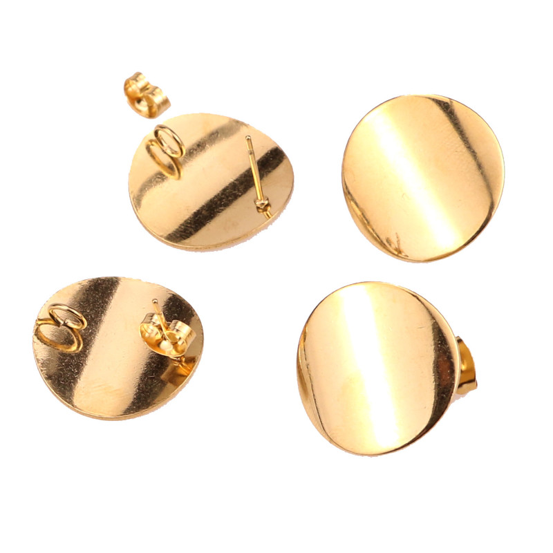 Stainless Steel Large Round 20mm Ear Hooks Earrings DIY Jewelry Accessories Hooks Jewelry Real Gold Plated Accessories