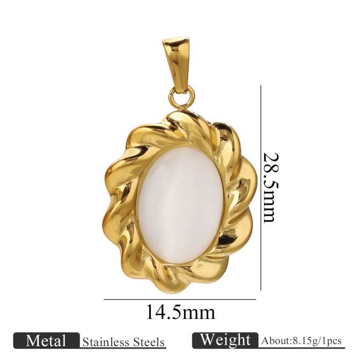 Vacuum Gold Plated Imitation Pearl Pendant DIY Necklace Earring Pendant Stainless Steel Jewelry Accessories Wholesale