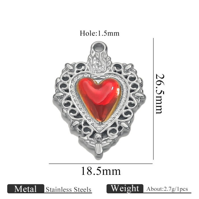 Stainless Steel Electroplated 18K Women's Necklace Pendant Color Retention Popular DIY Heart Wings Pendant Hanging De...