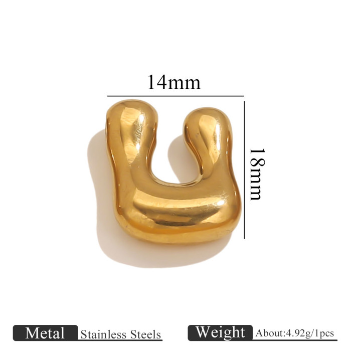 Stainless Steel Gold Q Version Cute Diy26 English Alphabet Pendant Necklace Jewelry Accessories