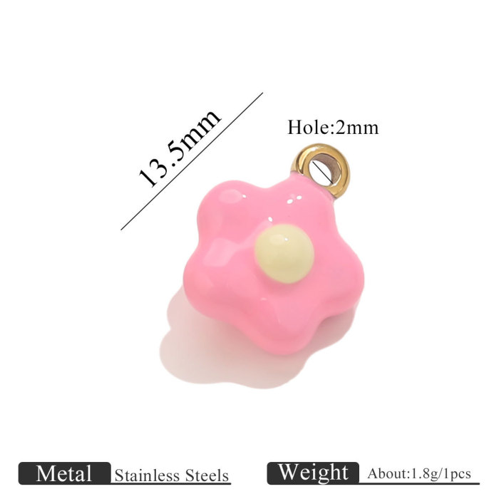Stainless Steel 18K Vacuum Plating Mini Poached Egg Pendant DIY Jewelry Accessories Creative Fried Egg Small Pendant,...