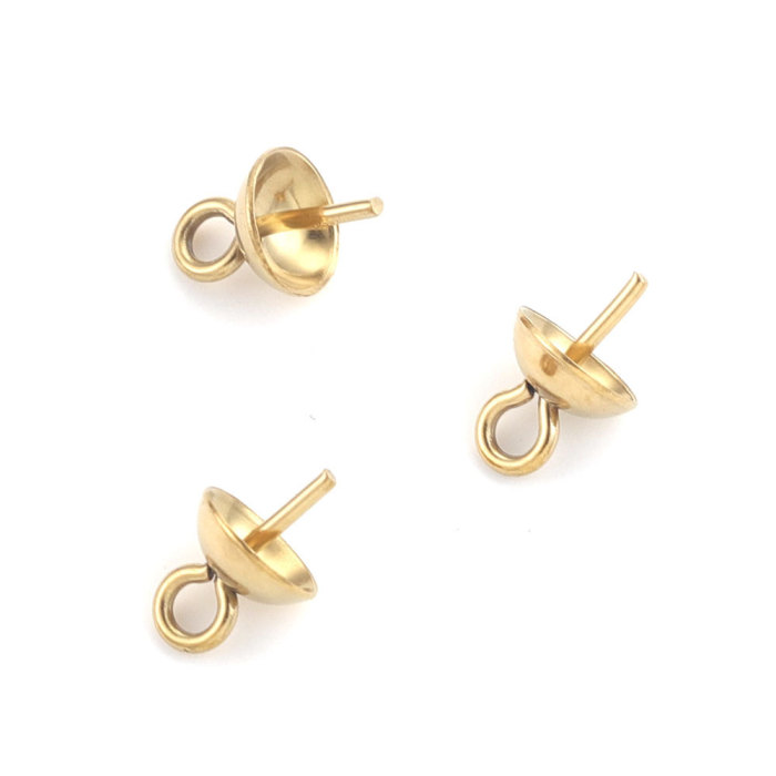 Stainless Steel Pearl Holder Pendant 9-pin Bead Cap Vacuum Thread Multi-specification DIY Handmade Jewelry Accessories