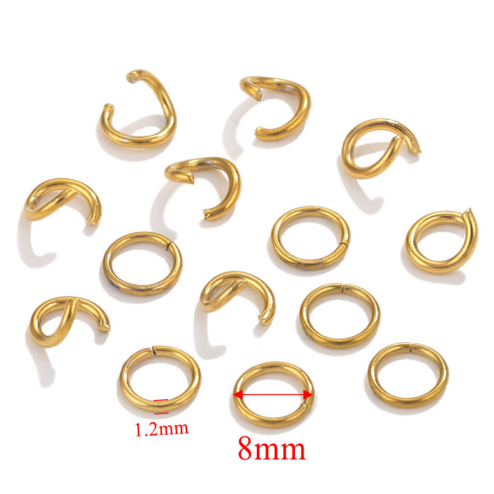 Stainless Steel 18K Real Gold Vacuum Plating Color Retention Open Ring Connector Small Circle DIY Jump Ring Jewelry Accessories