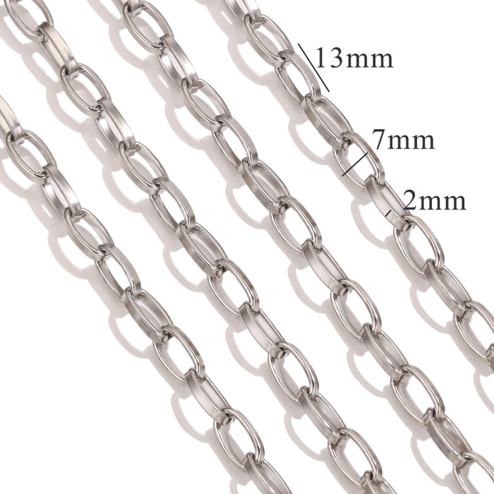 Stainless Steel Chain O-Link Oval Chain DIY Bracelet Material Pearl Necklace Extension Chain Accessories Wholesale