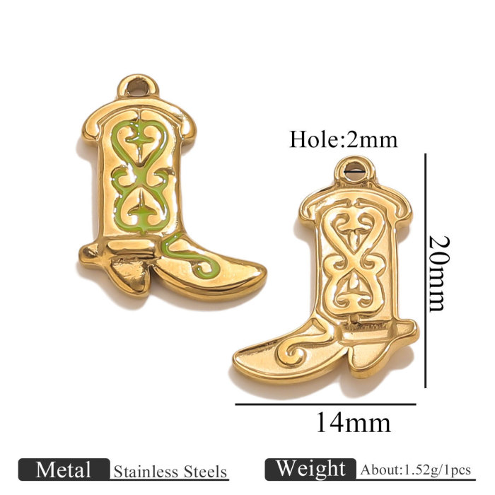 New Oil Drop Shoe Pendant Stainless Steel Colorful Enamel Shoe Hanging Decoration Accessories, Necklaces
