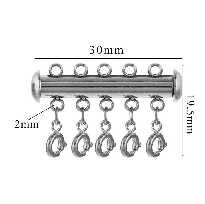 Stainless Steel Magnetic Spring Clasp Lobster Clasp Connector Split Layer Clasp Tube Necklace Bracelet DIY Jewelry
