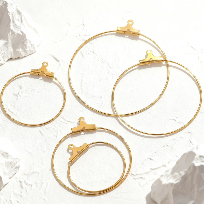 In Stock Stainless Steel Hanger Rings Earring Rings Round Hanger Jewelry Clasps DIY Earring Accessories Wholesale