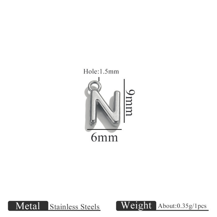 Stainless Steel 26A-Z Mini Circle Letter DIY Handmade Jewelry Accessories Vacuum Electroplated Jewelry Pendant, Neckl...