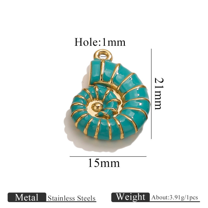 Stainless Steel Conch Necklace Pendant Multi-Shape Pendant DIY Necklace Earring Accessories