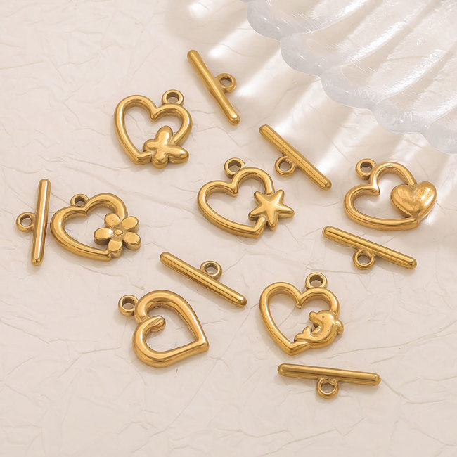 Stainless Steel 18K Gold Plated Color Retention Multi-Style OT Clasp Necklace Jewelry Clasp DIY Jewelry Accessories