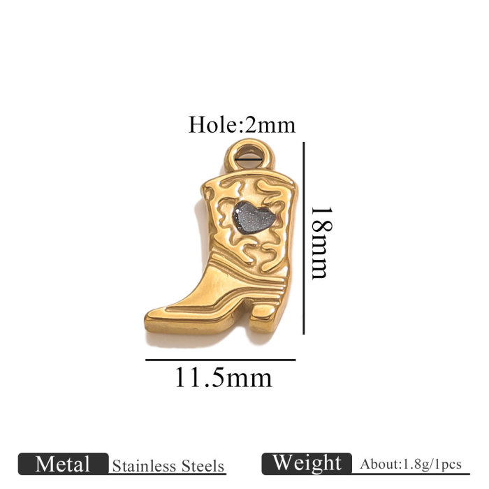 New Oil Drop Shoe Pendant Stainless Steel Colorful Enamel Shoe Hanging Decoration Accessories, Necklaces