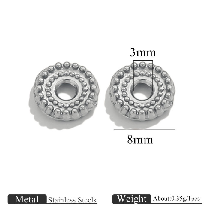 Stainless Steel Perforated Wheel Spacer Beads Gear Spacer Beads DIY Bracelet Spacer Bead Material Wholesale