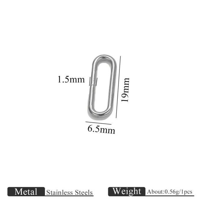 Stainless Steel Oval Sunflower Seed Buckle Necklace Buckle DIY Handmade Semi-finished Pendant Buckle Jewelry Buckle J...