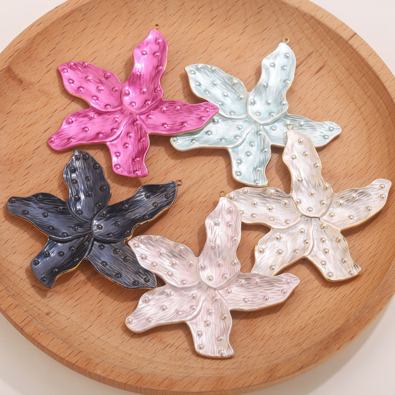 Stainless Steel Starfish Oil Drop Large Pendant DIY Women's Necklace Beach Style Pendant Titanium Steel Jewelry Accessories Wholesale