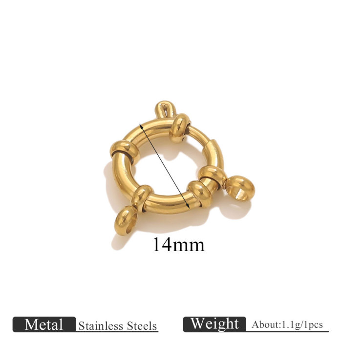 Stainless Steel Loop Slingshot Clasp Jewelry Accessories DIY Necklace Bracelet 18K Gold Plated Connector Clasp Color Retention Pendant Clasp