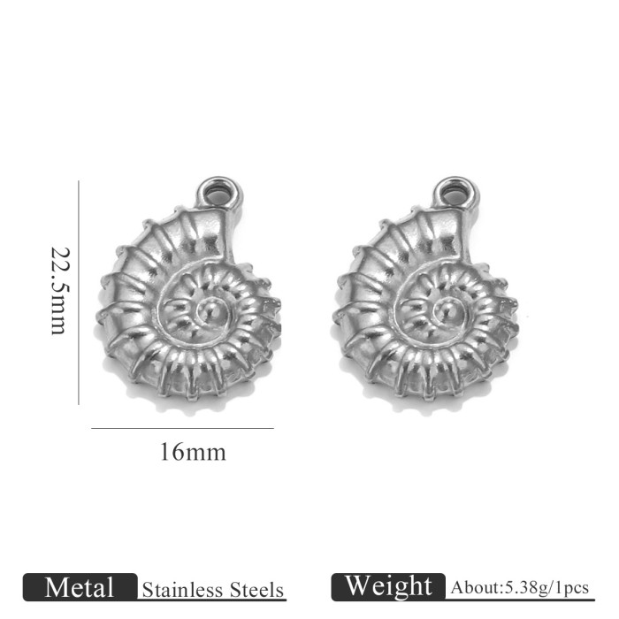 Stainless Steel Conch Necklace Pendant Multi-Shape Pendant DIY Necklace Earring Accessories