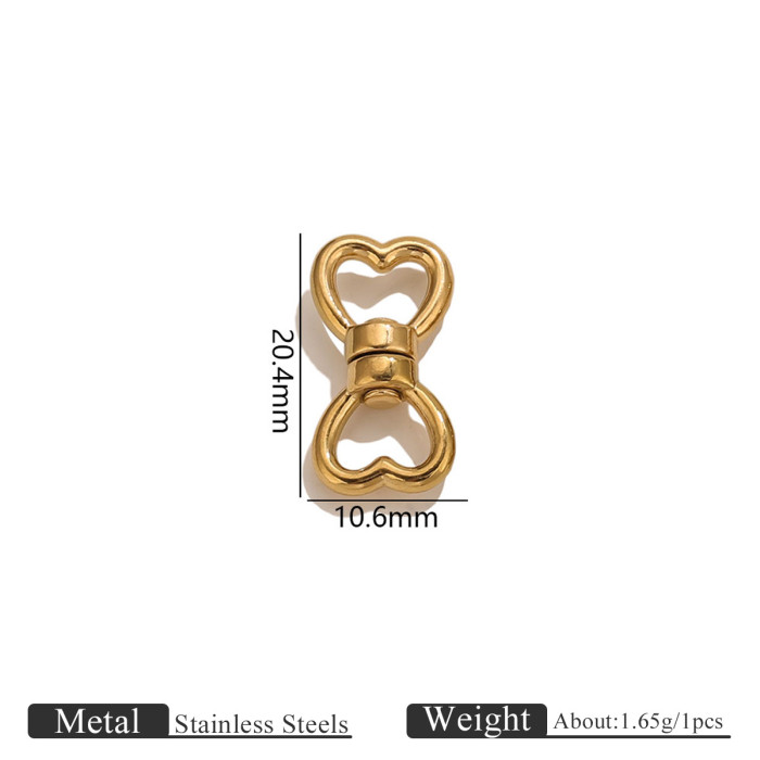 Stainless Steel Metal Swivel Clasp 8-Shaped Clasp Heart-Shaped Loop DIY Bracelet Bag Connector Jewelry Accessories Wh...