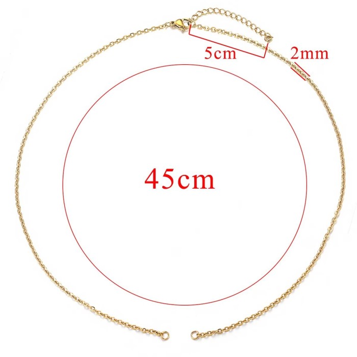 Stainless Steel O-shaped Cross Half Chain Titanium Steel Broken Cuban Chain Double Loop Chain DIY Jewelry Accessories Necklace
