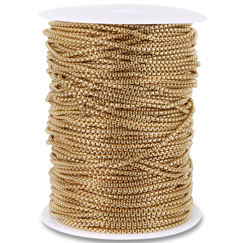 Stainless Steel Square Pearl Dragon Bone Chain Necklace Titanium Steel Jewelry Chain Flower Basket Thick Chain Wholesale DIY Jewelry Accessories