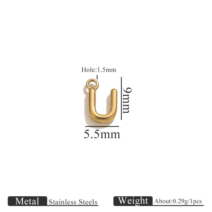 Stainless Steel 26A-Z Mini Circle Letter DIY Handmade Jewelry Accessories Vacuum Electroplated Jewelry Pendant, Neckl...