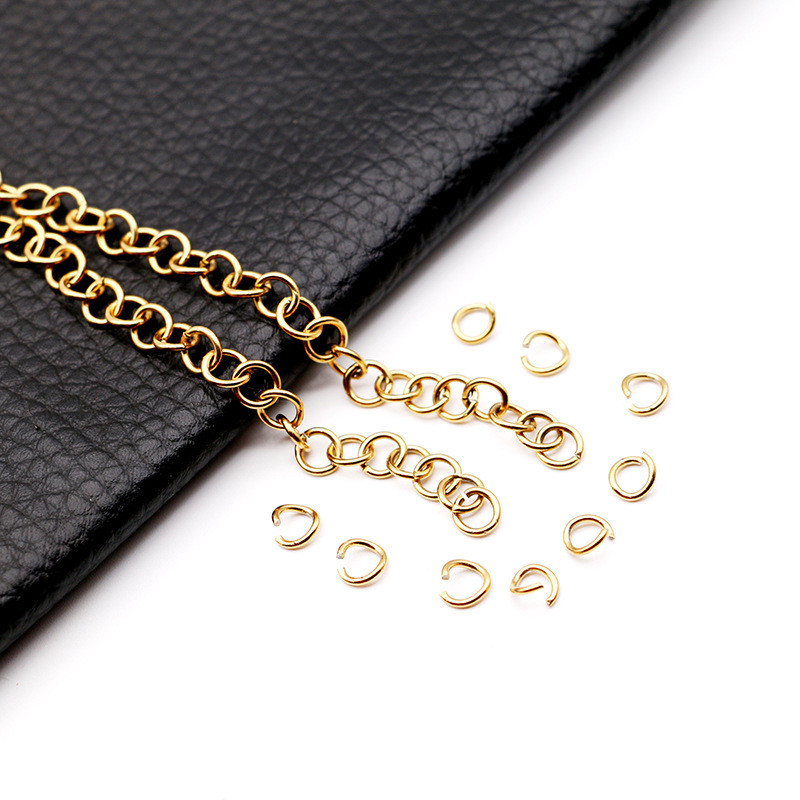 DIY Stainless Steel Real Gold Plated Gold Open Ring Closed Ring Single Ring Hanging Ring Handmade Jewelry Accessories 1m / Set