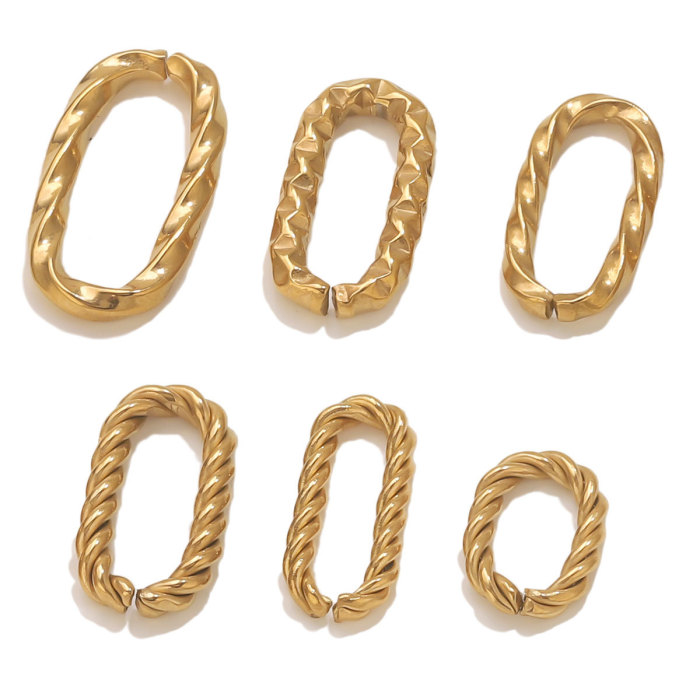 Multi-Specification Geometric Oval Chain Link Titanium Steel Gold-Plated Stainless Steel Texture Jewelry Accessories Bracelet Necklace Connector Clasp