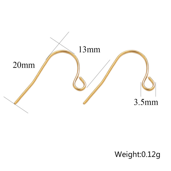 Stainless Steel Beaded Spring Ear Hooks Ear Hooks Earrings DIY Jewelry Accessories Hooks Jewelry Real Gold Plated Acc...
