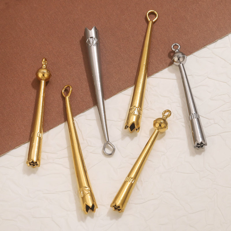 European and American Cross-Border Long Pendant Sports Style Titanium Steel Jewelry DIY Vacuum Gold-Plated Stainless Steel Jewelry Accessories