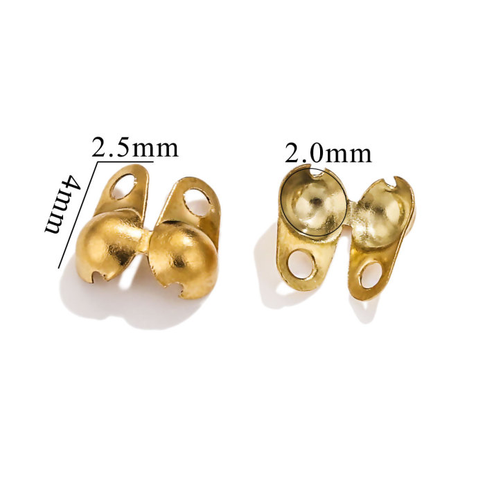 Stainless Steel Vacuum Color Retention Gold Plated Bead Clasp Titanium Steel Bead Chain Clasp Pearl Necklace Bead Clasp DIY Jewelry