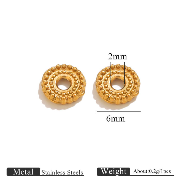Stainless Steel Perforated Wheel Spacer Beads Gear Spacer Beads DIY Bracelet Spacer Bead Material Wholesale