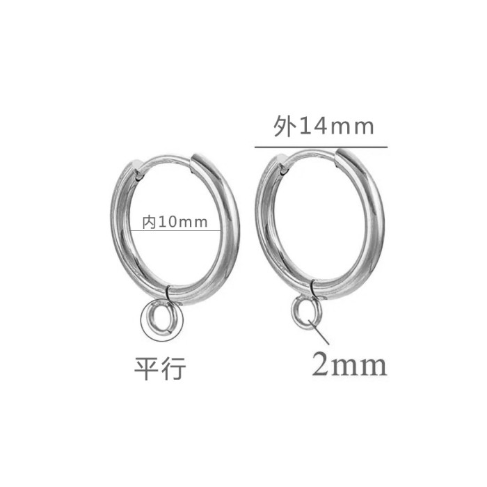Earring Welding Hoop DIY Accessories Minimalist Style Coil Earrings Titanium Steel Material Real Gold Furnace Electroplating Cross-Border Earrings