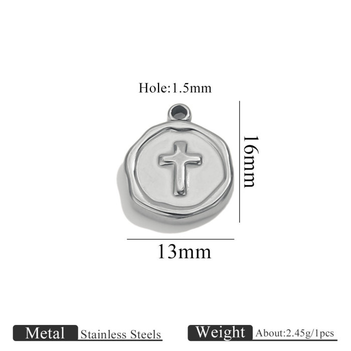 Stainless Steel DIY Jewelry Accessories Butterfly Heart Cross Pendant Bracelet Necklace Earring Accessories(5 Pieces...