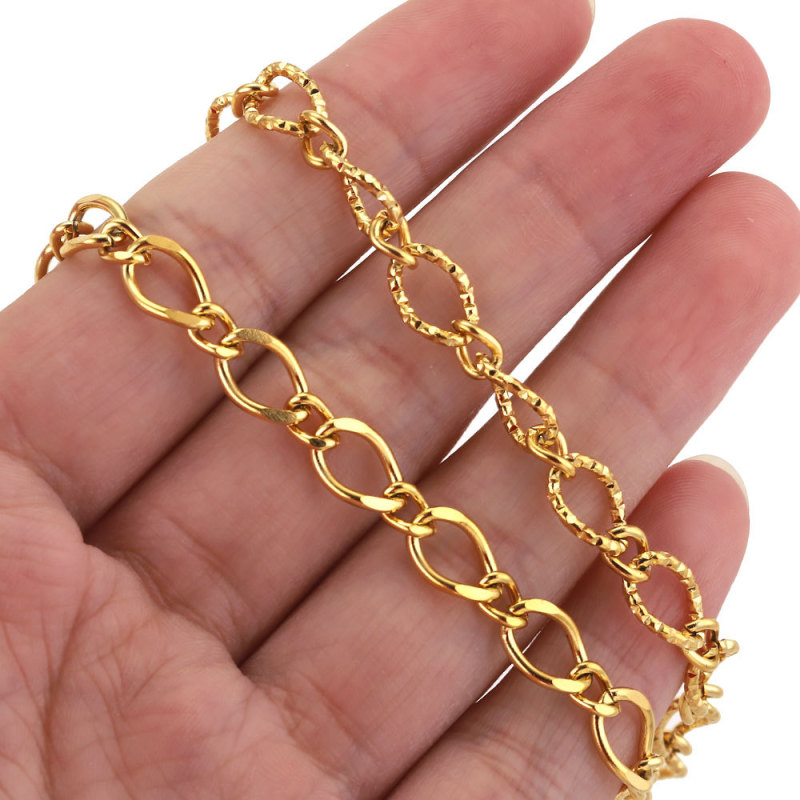 Stainless Steel Knotted Chain 1:1 Geometric Oval Gold Color Retention Chain Jewelry Chain DIY Necklace Bracelet Jewelry Accessories