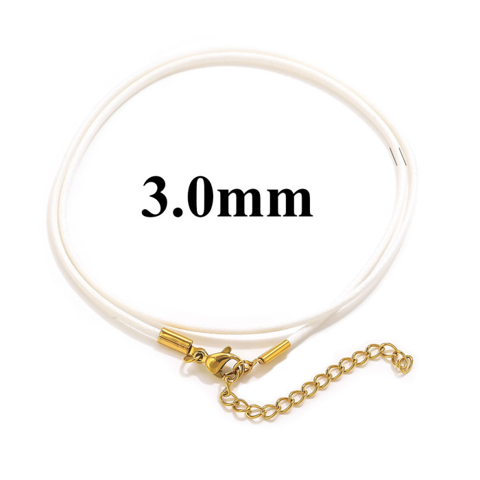 Stainless Steel Adjustable Handmade Hanging Rope Necklace Korean Wax Rope Leather Rope Simple Black DIY Chain Pendant
