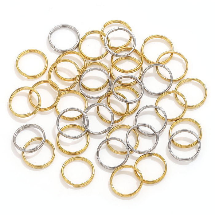 DIY Jewelry Accessories Mini Keychain Double Layer Ring Double Loop Jewelry Accessories Stainless Steel Vacuum Gold Plated Color Retention