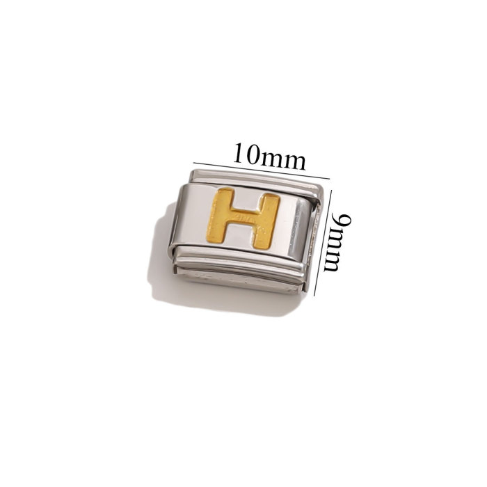New Titanium Steel Gold Plated English Letter DIY Italian Module Bracelet Italian Charm Bracelet