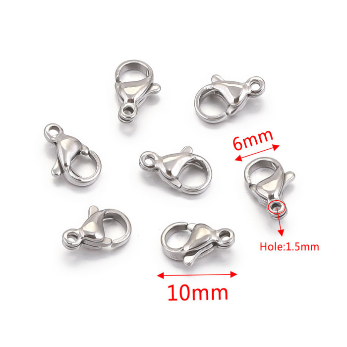 304 Stainless Steel Lobster Clasp Connector Dog Clasp DIY Jewelry Accessories Electroplated Necklace Clasp Bracelet Clasp