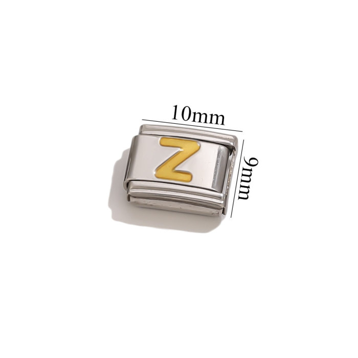 New Titanium Steel Gold Plated English Letter DIY Italian Module Bracelet Italian Charm Bracelet