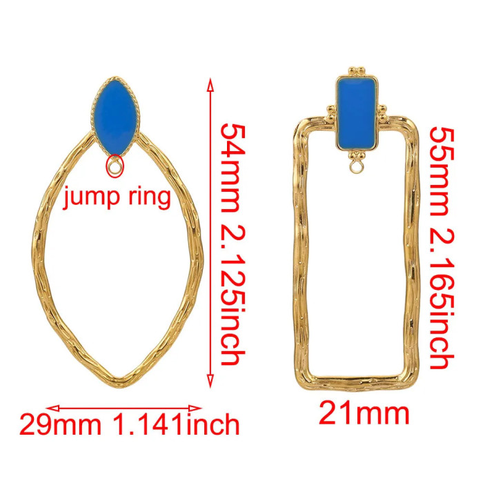Stainless Steel Oval Rectangle Oil Drop Earrings DIY Earring Making Supplies Ear Studs Ear Posts Jewelry Accessories