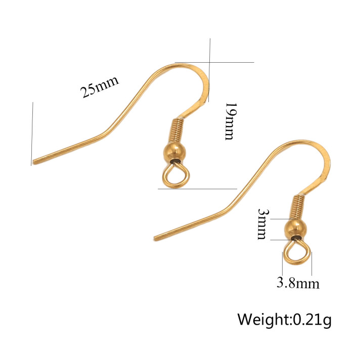 Stainless Steel Beaded Spring Ear Hooks Ear Hooks Earrings DIY Jewelry Accessories Hooks Jewelry Real Gold Plated Acc...