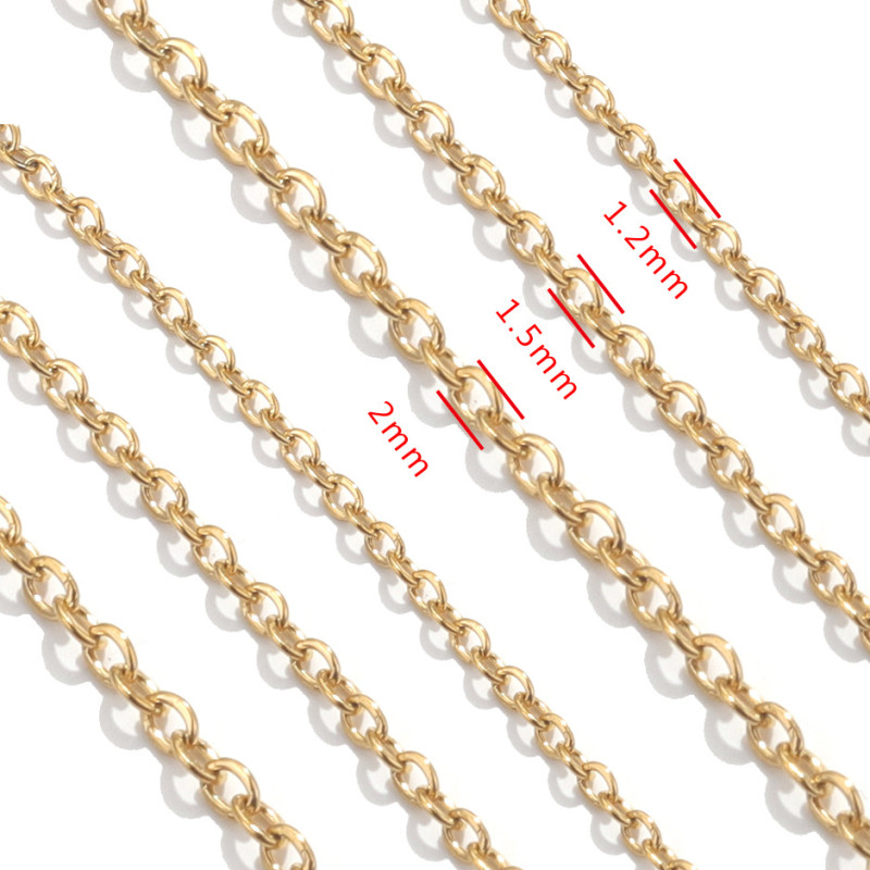 Stainless Steel O-shaped Cross Half Chain Titanium Steel Broken Cuban Chain Double Loop Chain DIY Jewelry Accessories Necklace