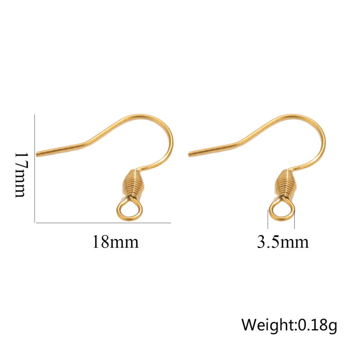 Stainless Steel Beaded Spring Ear Hooks Ear Hooks Earrings DIY Jewelry Accessories Hooks Jewelry Real Gold Plated Acc...